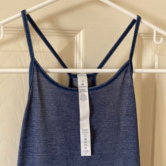 Lululemon Fast as Light Singlet Tank Top Heathered Night Tide Cutout 4 Like New - Picture 8 of 14